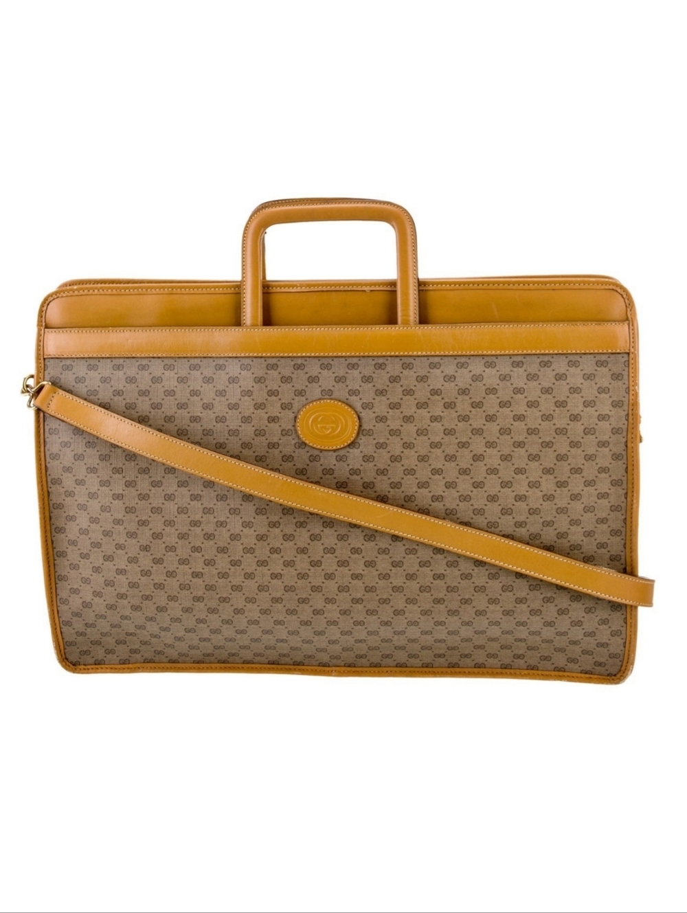 Vintage Gucci Micro GG Monogram Briefcase With Retractable Handles & Strap